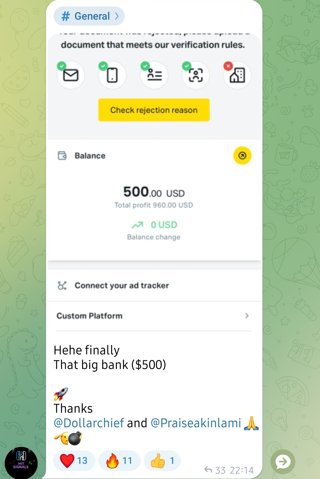 Student result - $500 made